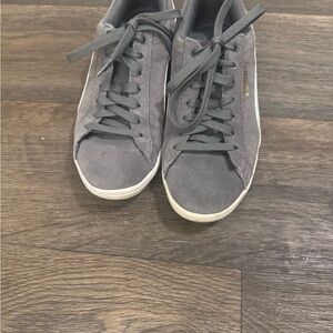 Puma Charcoal Suede Sneakers with White Trim